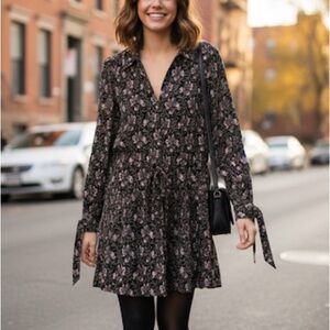 Paige Long Sleeve Floral Mini Dress